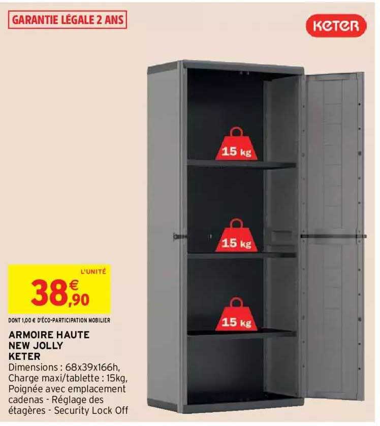 armoire haute new jolly  keter