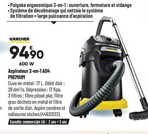 aspirateur 2-en-1 ad4 premium kärcher