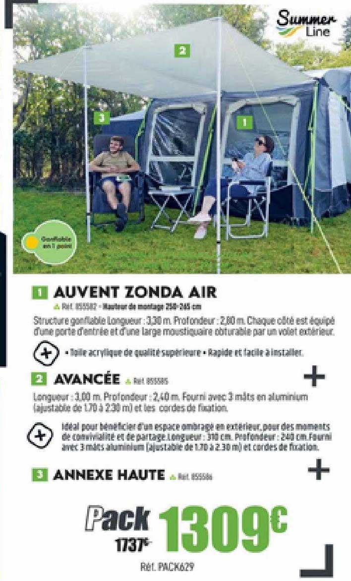 auvent zonda air summer line, avancée summer line, annexe haute summer line