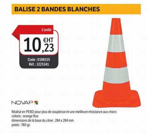 balise 2 bandes blanches novap