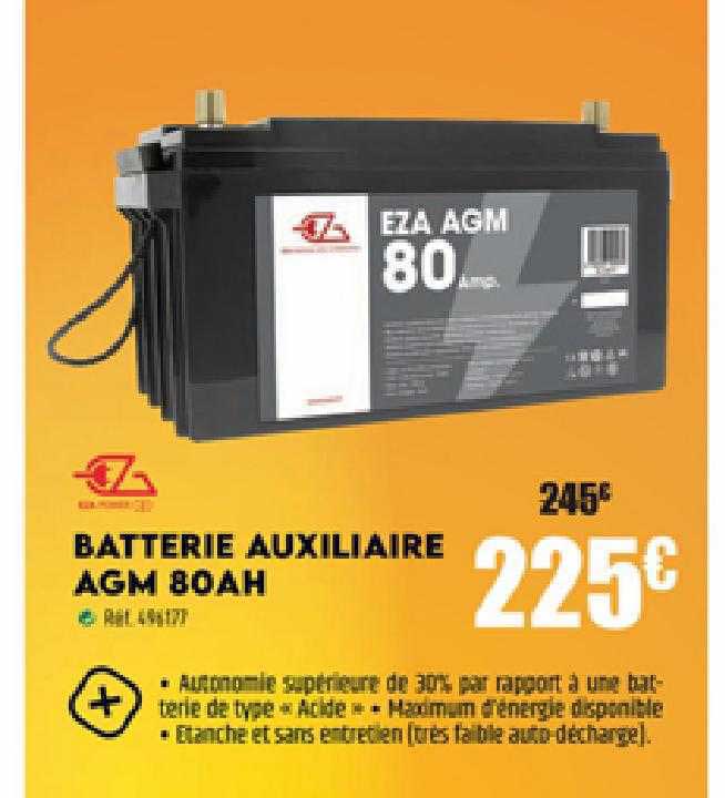 batterie auxiliaire agm 80ah