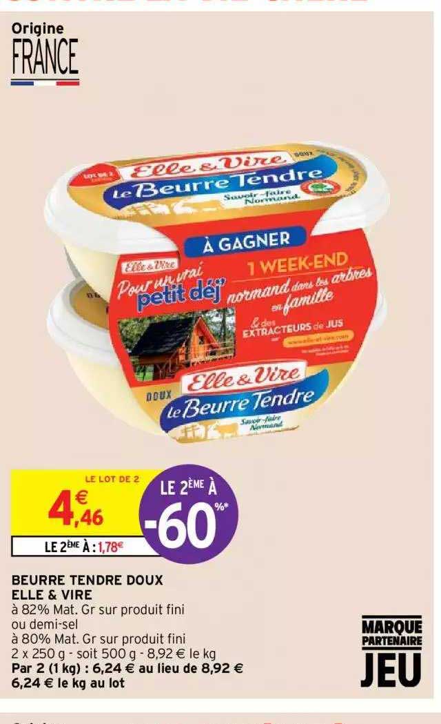 beurre tendre doux elle&vire