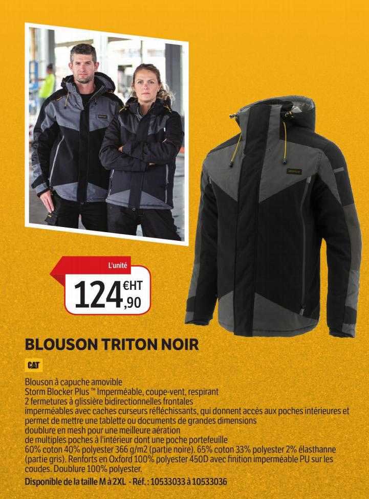 blouson triton noir cat
