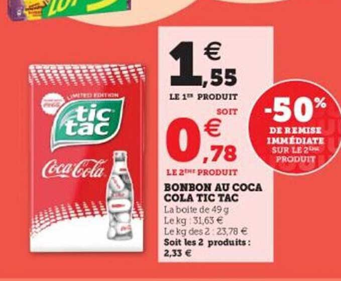 bonbon au coca cola tic tac