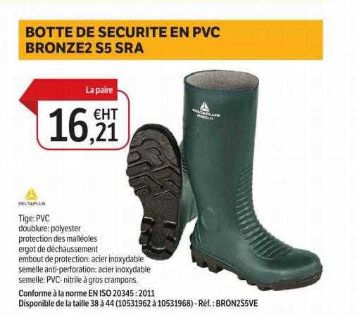 botte de sécurité en pvc bronze2 s5 sra deltaplus
