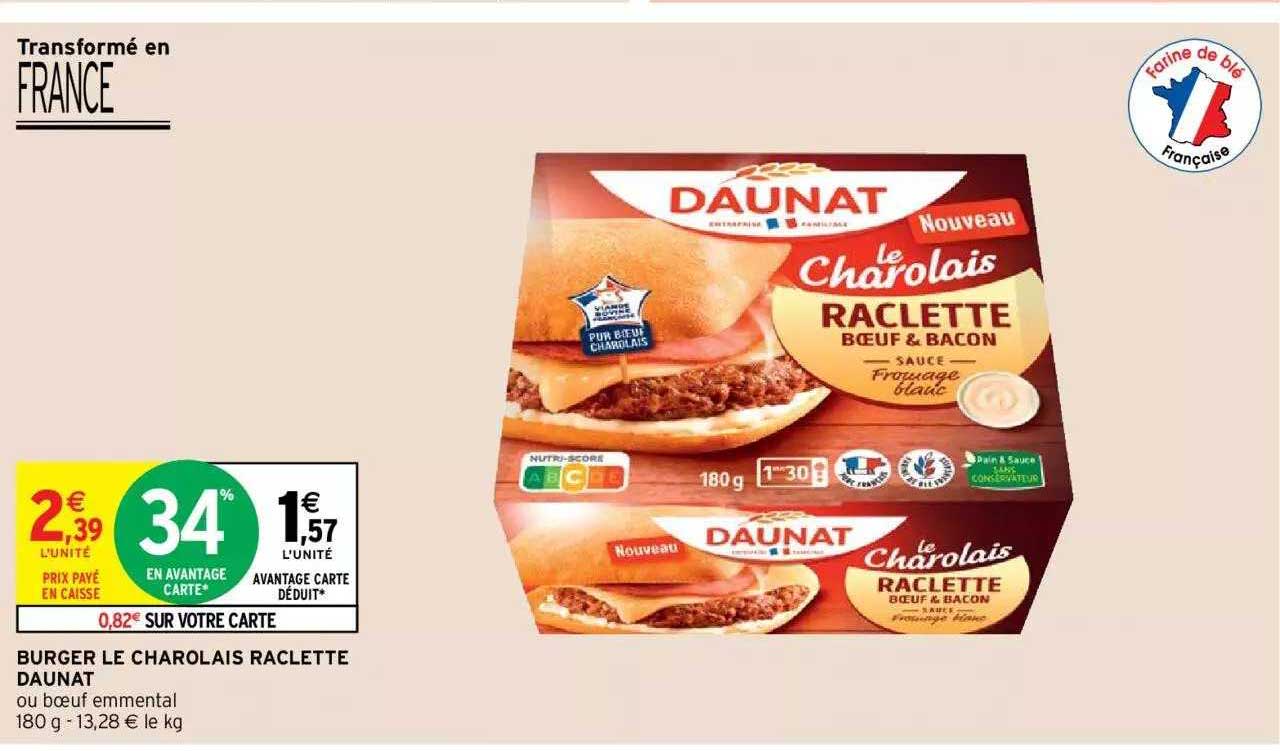 Burger Le Charolais Raclette Daunat