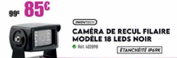 caméra de recul filaire modèle 18 leds noir inovtech