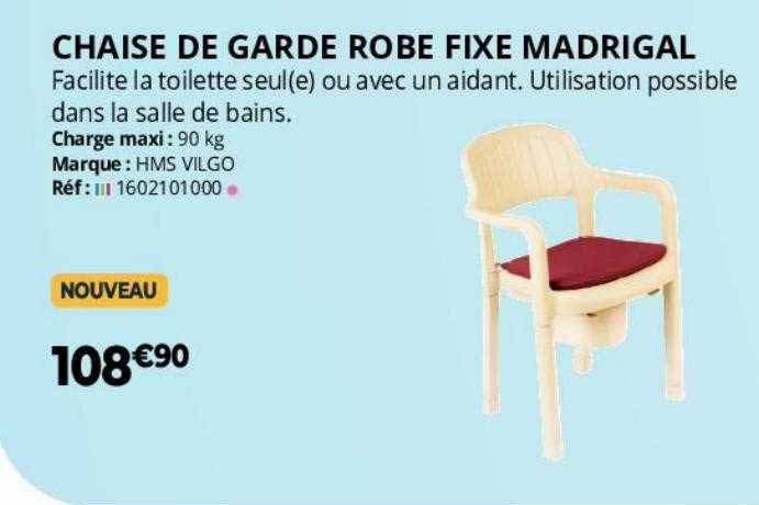 chaise de garde robe fixe madrigal