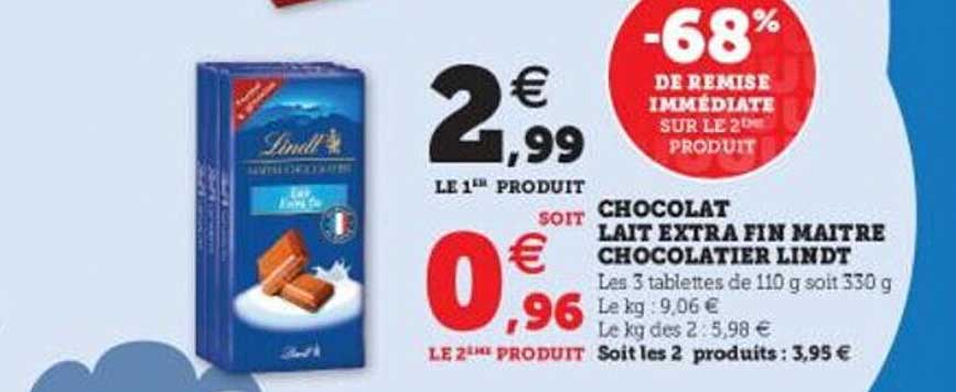 chocolat lait extra fin maître chocolatier lindt