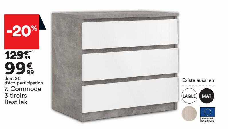 commode 3 tiroirs best lak