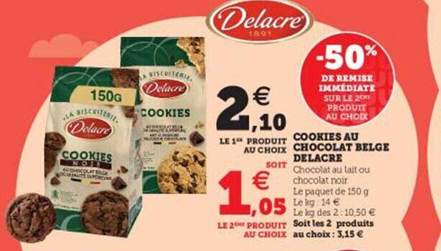 Cookies Au Chocolat Belge Delacre