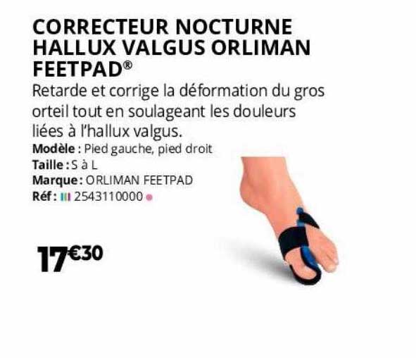 correcteur nocturne hallux valgus orliman feetpad