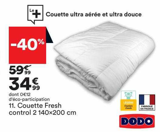 couette fresh control 2 140 x 200 cm dodo