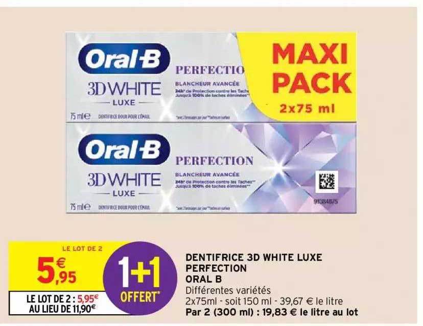 dentifrice 3d white luxe perfection oral b