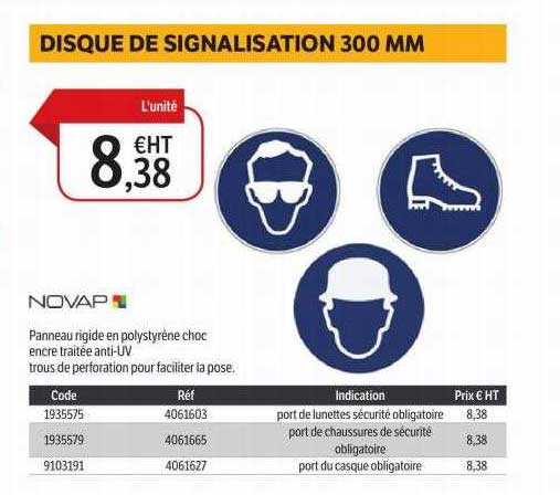 disque de signalisation 300 mm novap