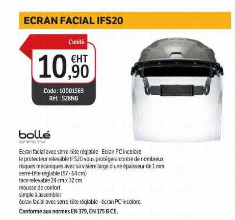 écran facial ifs20 bollé