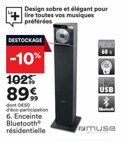 enceinte bluetooth résidentielle muse
