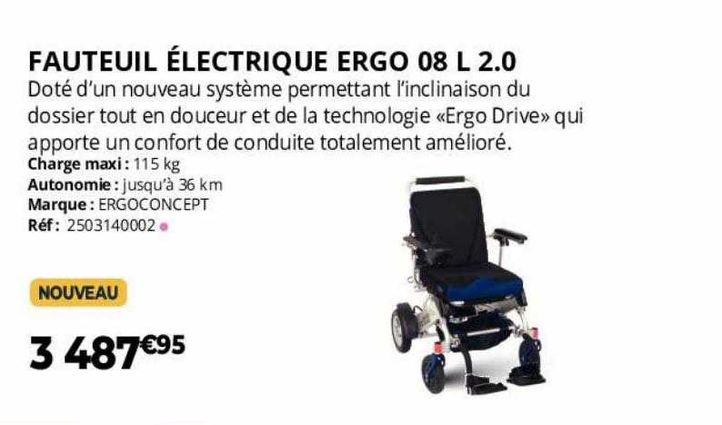 fauteil électrique ergo 08 l 2.0 ergoconcept