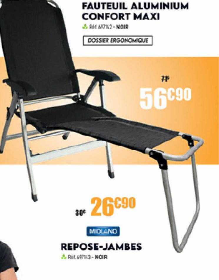 fauteuil aluminium confort maxi , repose-jambes mioland
