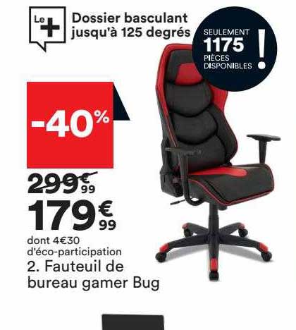 fauteuil de bureau gamer bug