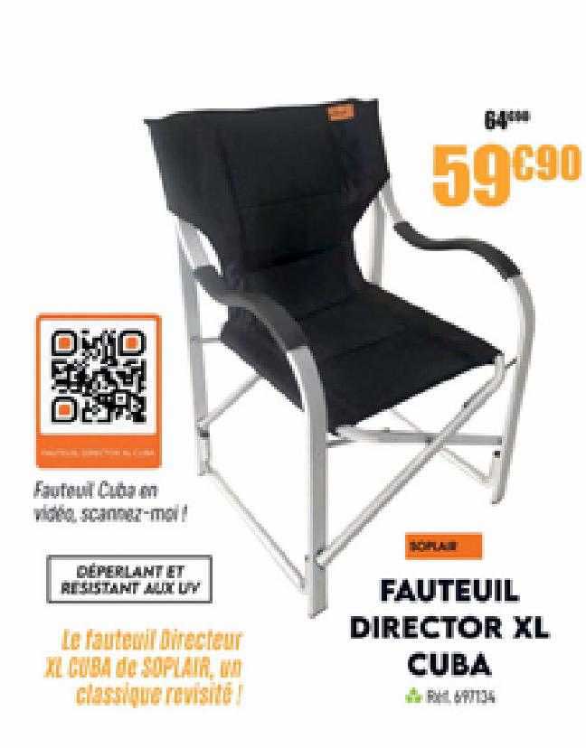 Fauteuil Director Xl Cuba Soplair