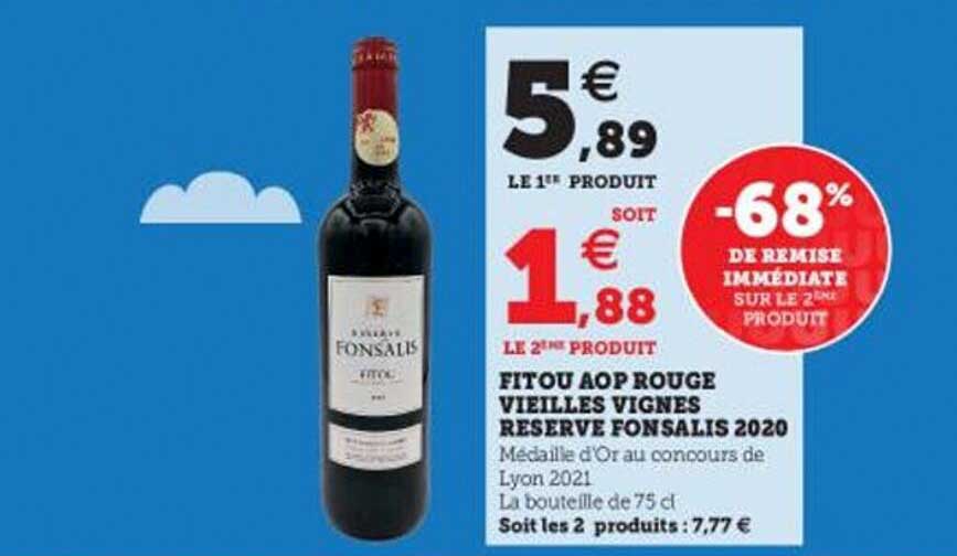 fitou aop rouge vieilles vignes réserve fonsalis 2020