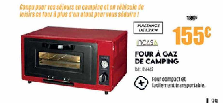four à gaz de camping incasa