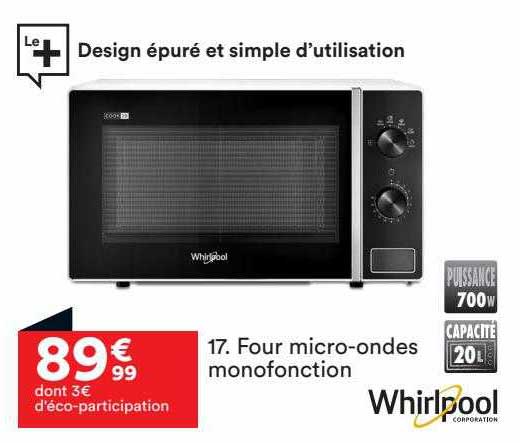 four micro-ondes monofonction whirlpool