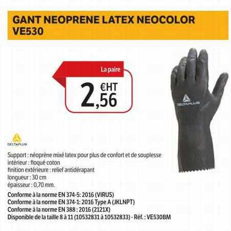 gant neoprene latex neocolor ve530 deltaplus