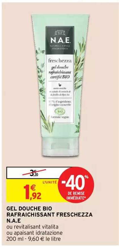 Gel Douche Bio Rafraichissant Freschezza Nae