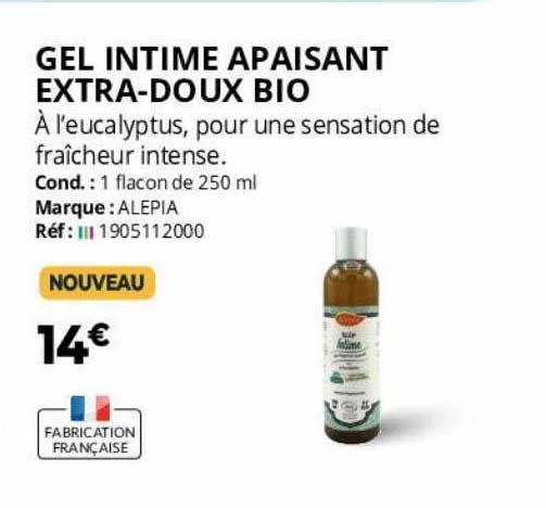 gel intime apaisant extra-doux bio alepia