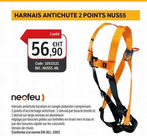 harnais antichute 2 points nus55 neofeu