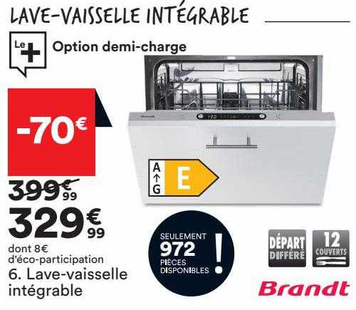 lave-vaisselle intégrable brandt