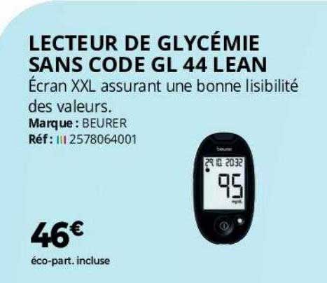 lecteur de glycémie sans code gl 44 lean