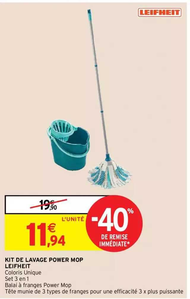 leifheit kit de lavage power mop