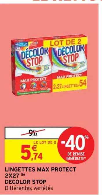 lingettes max protect decolor stop