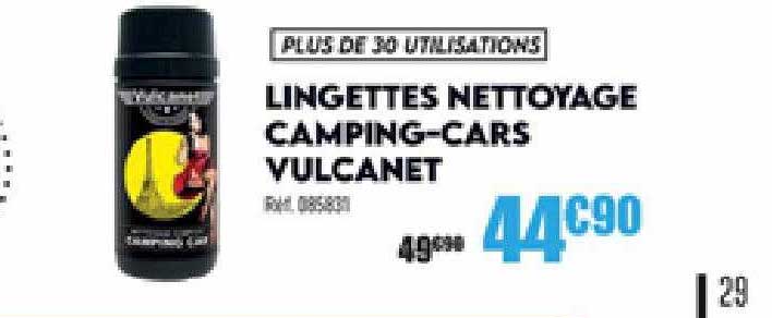 lingettes nettoyage camping-cars vulcanet