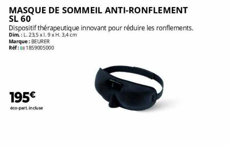 masque de sommeil anti-ronflement sl 60