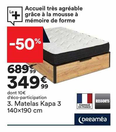 Matelas Kapa 3 140 X 190 Cm Dreaméa