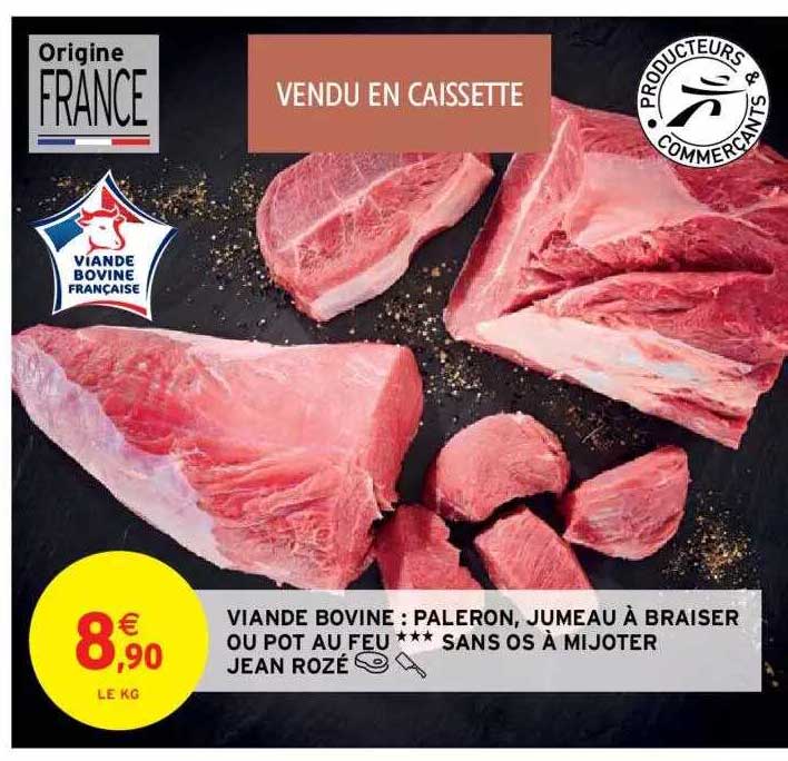 paleron, jumeau à braiser ou pot au feu sans os à mijoter jean rozé