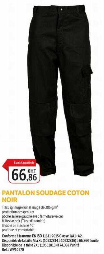 pantalon soudage coton noir