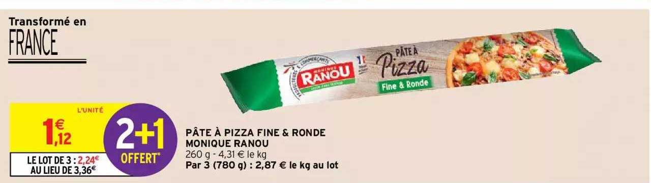 pâte à pizza fine & ronde monique ranou