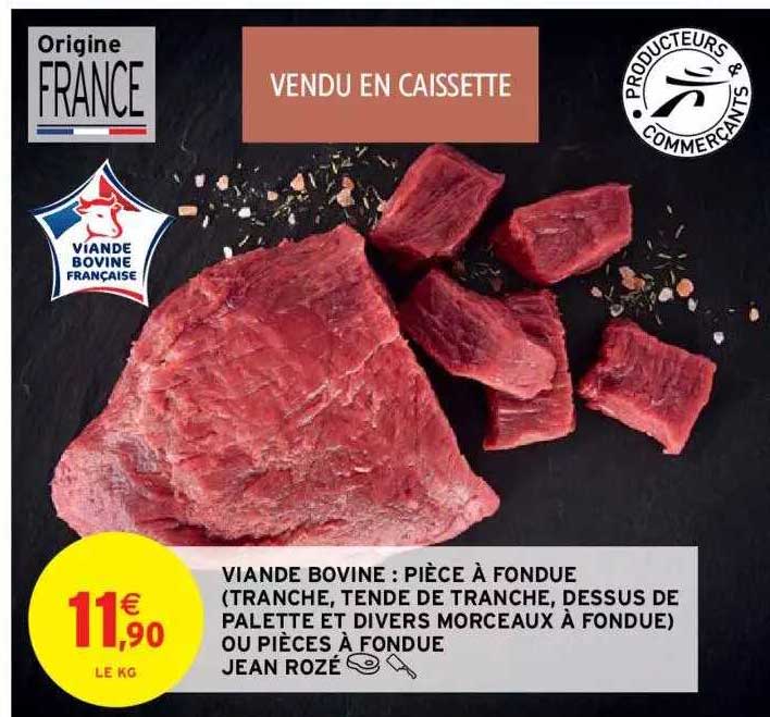 pièce à fondue (tranche, tende de tranche, dessus de palette et divers morceaux à fondue) jean rozé