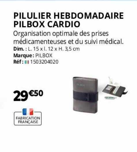 pilulier hebdomadaire pilbox cardio