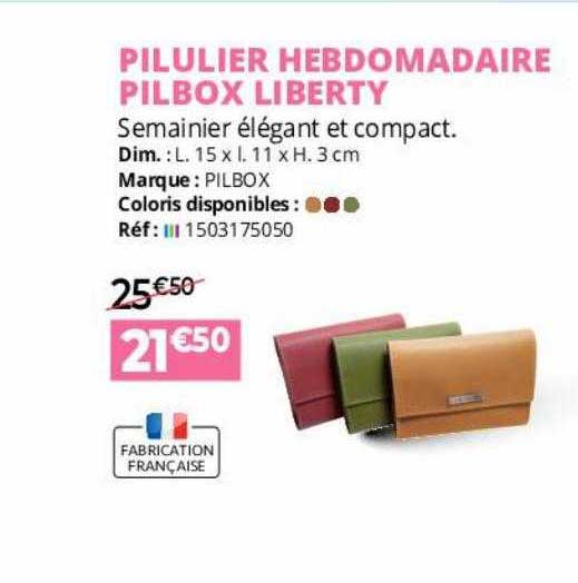 pilulier hebdomadaire pilbox liberty