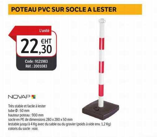 poteau pvc sur socle à lester novap