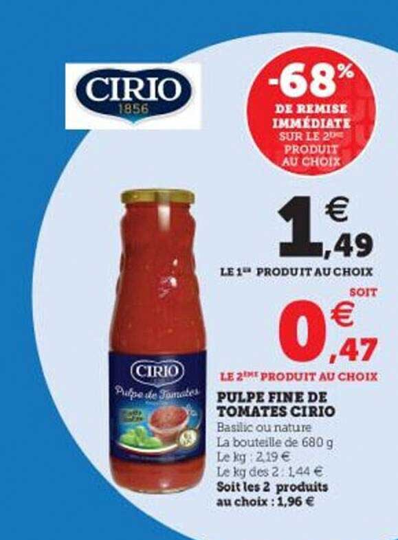 Pulpe Fine De Tomates Cirio