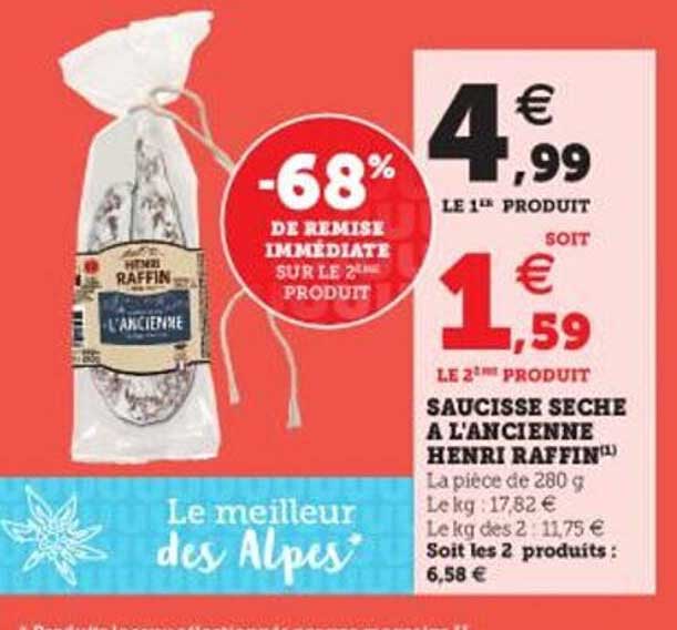 saucisse sèche à l'ancienne henri raffin