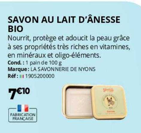 savon au lait d'ânesse bio  la savonnerie de nyons