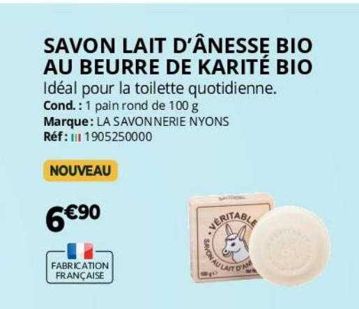 savon lait d'ânesse bio au beurre de karité bio